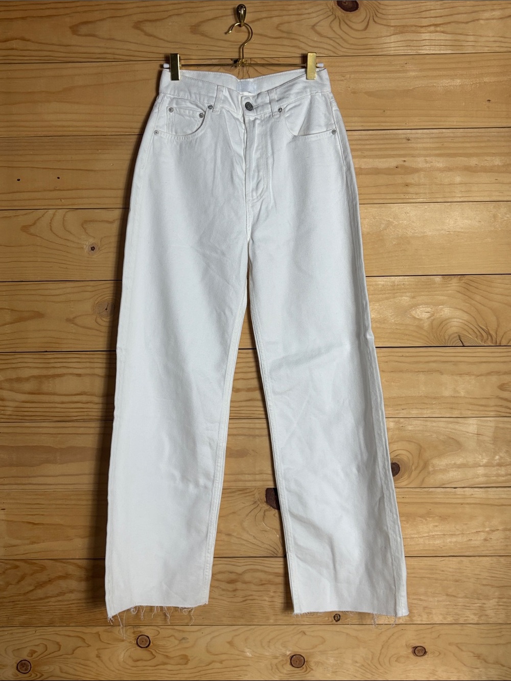Boyish the Charley high rise wide leg white jeans 25